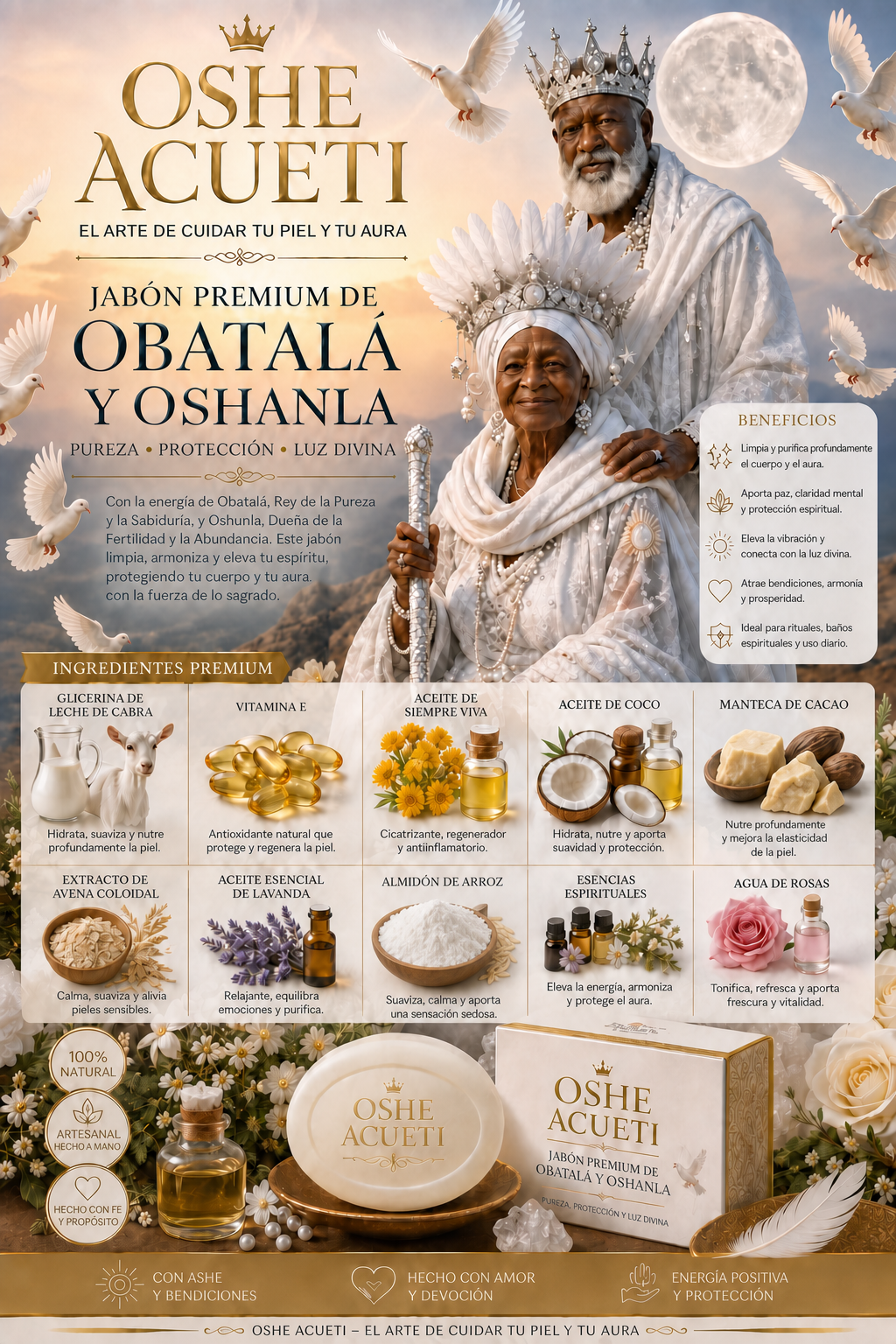 Jabon Premium de Obatala y Oshanla de OSHE ACUETI