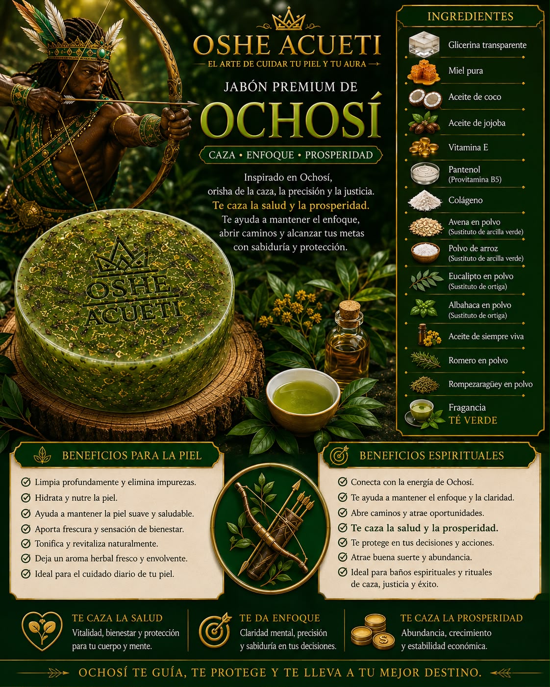 Jabon Premium de Ochosi de OSHE ACUETI
