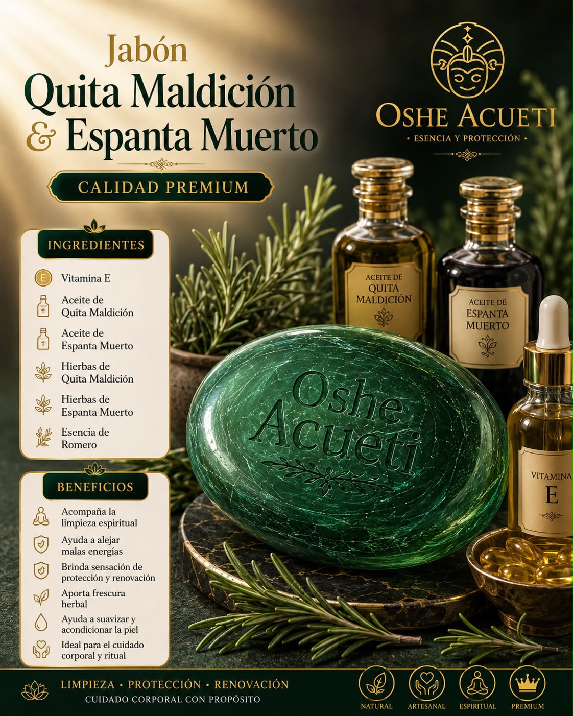 Jabón Quita Maldición y Espanta Muerto de OSHE ACUETI