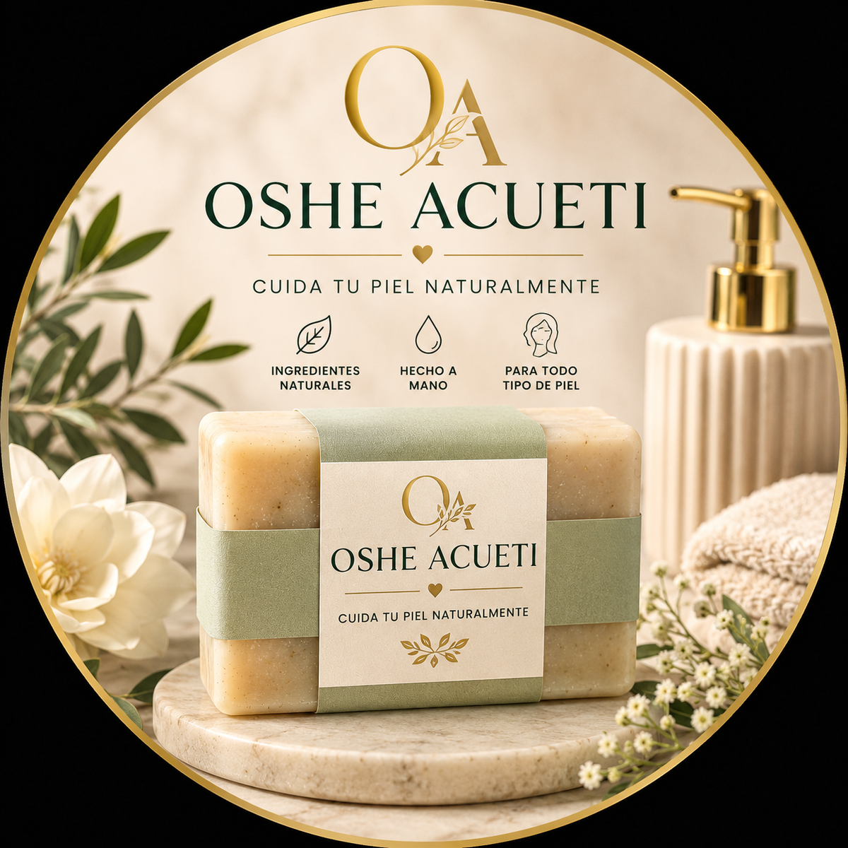 Jabon corporal botanico premium OSHE ACUETI para piel y cuerpo