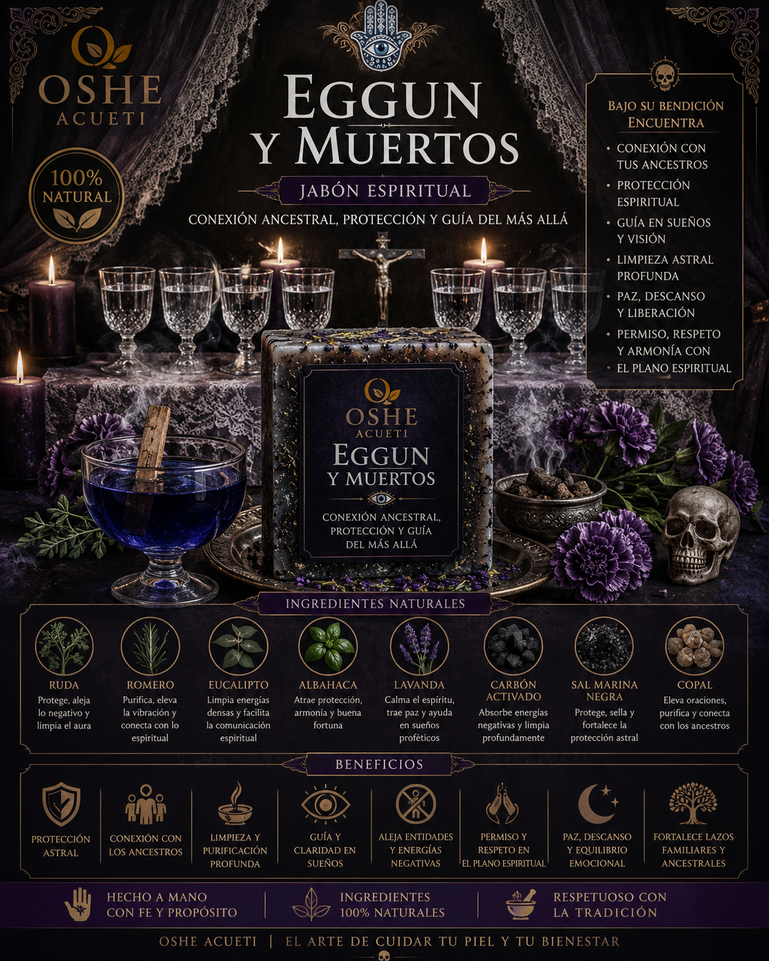 Jabon espiritual OSHE ACUETI Eggun y Muertos conexion ancestral bienestar